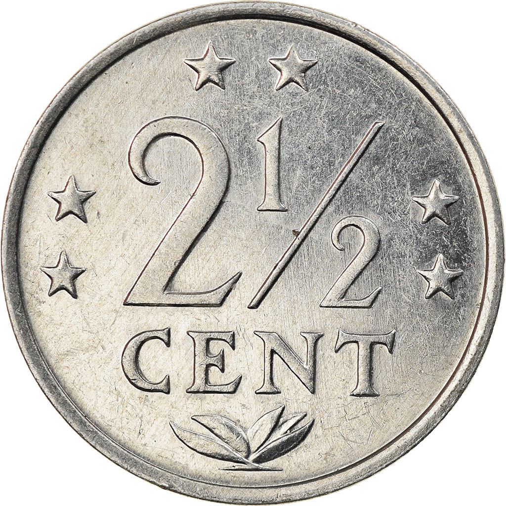 Netherlands Antilles | 2.5 Cents Coin | Aluminium | Crown | Coat of Arms | Km:9A | 1979 - 1985