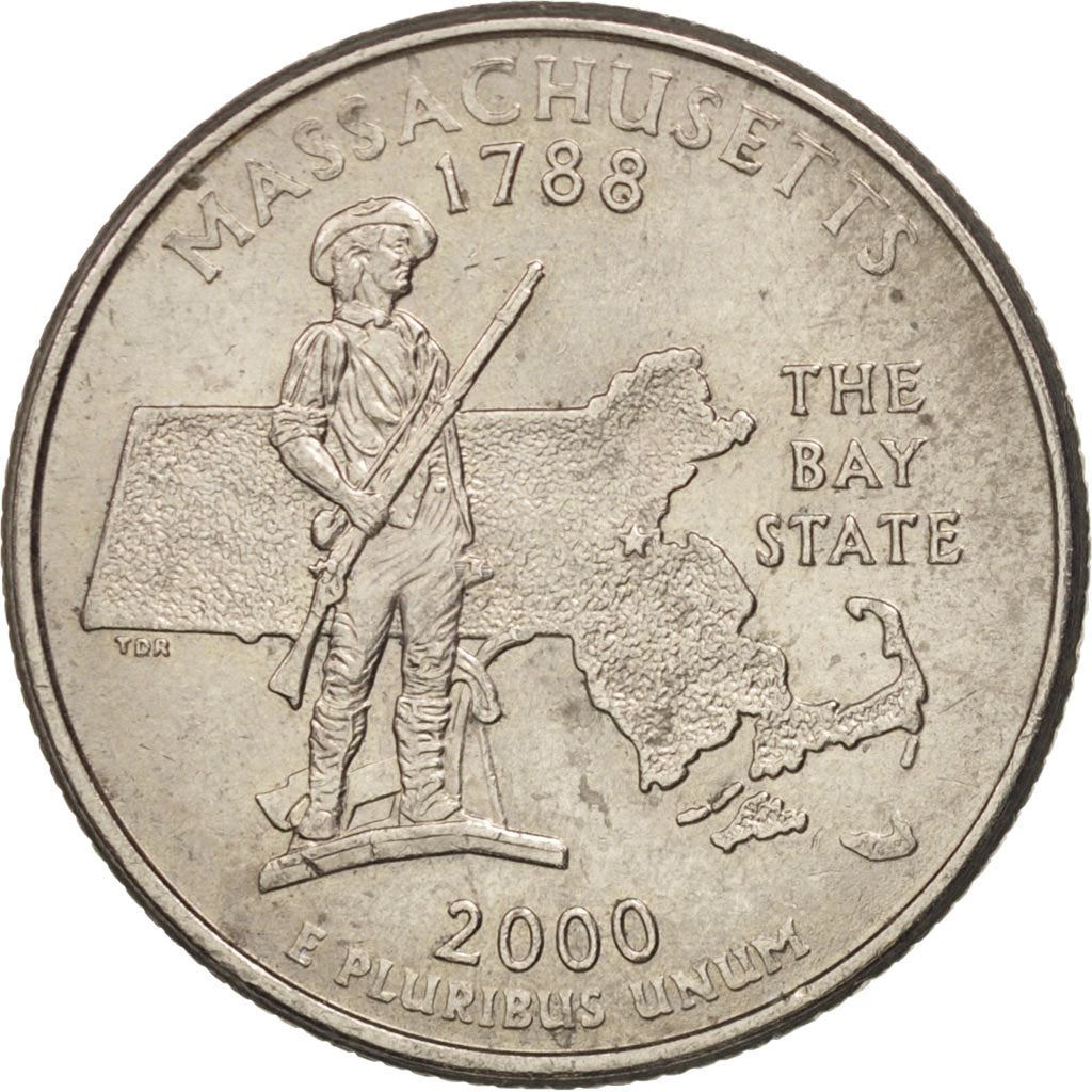 United States | 1/4 Dollar Coin | Massachusetts | Km:305 | 2000