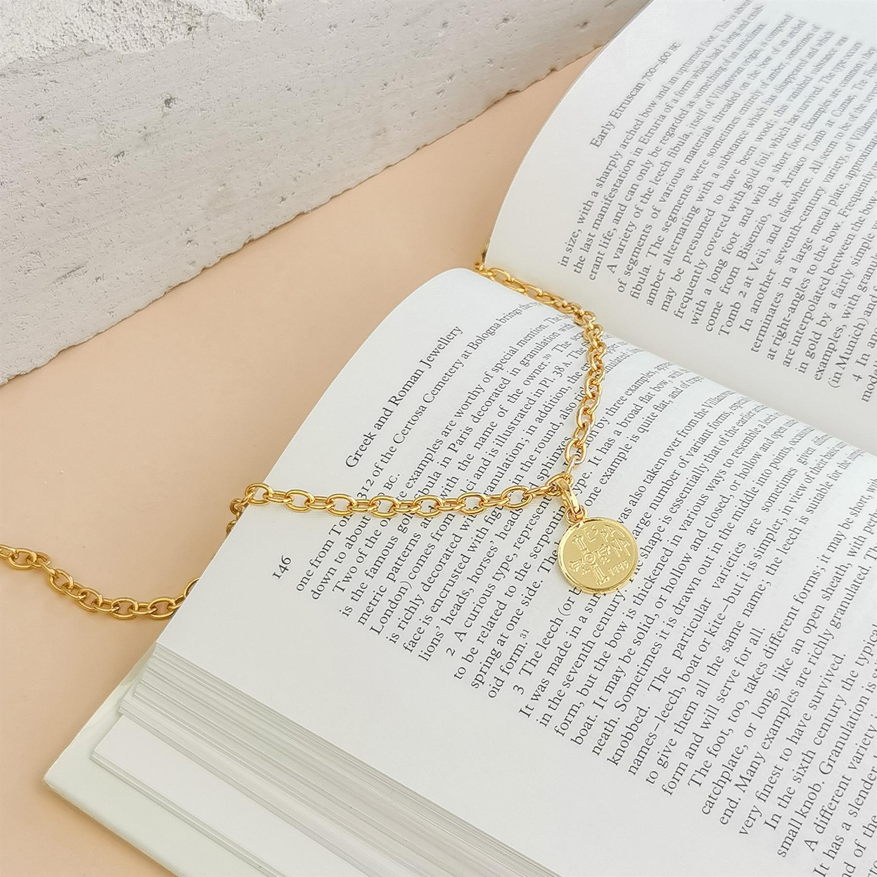 Spanish 5 Pesetas Coin Charm | 925 Sterling Silver 18K Gold Plated | 1995