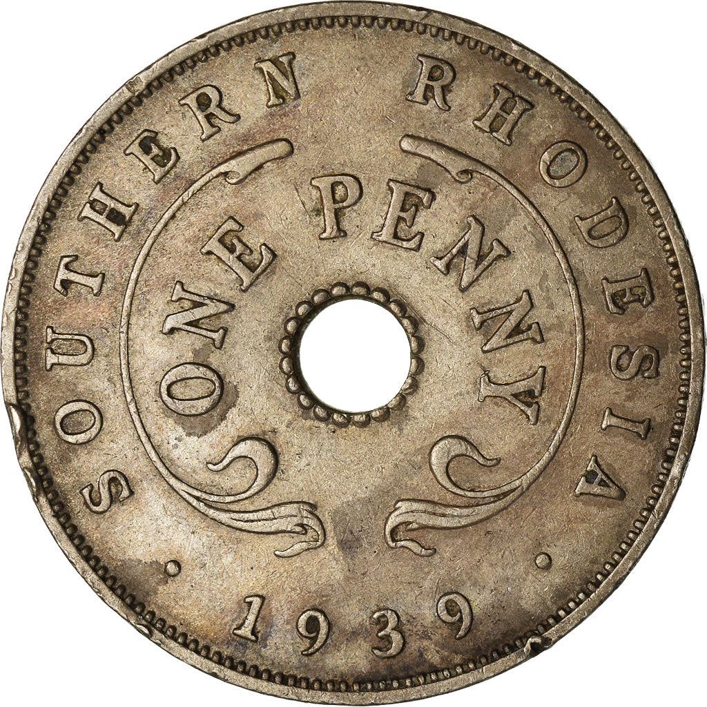 Southern Rhodesia | 1 Penny Coin | Crowned Flower | Km:8 | 1937 - 1942