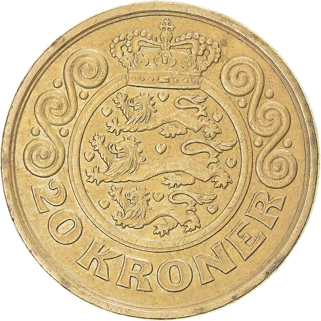 Denmark | 20 Kroner Coin | Margarethe II | Km:878 | 1994 - 1999