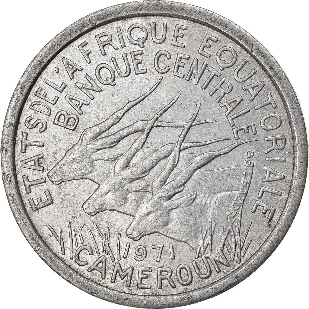 Central African States | 1 Franc Cfa Coin | Antelope | Crops | Km:6 | 1969 - 1971