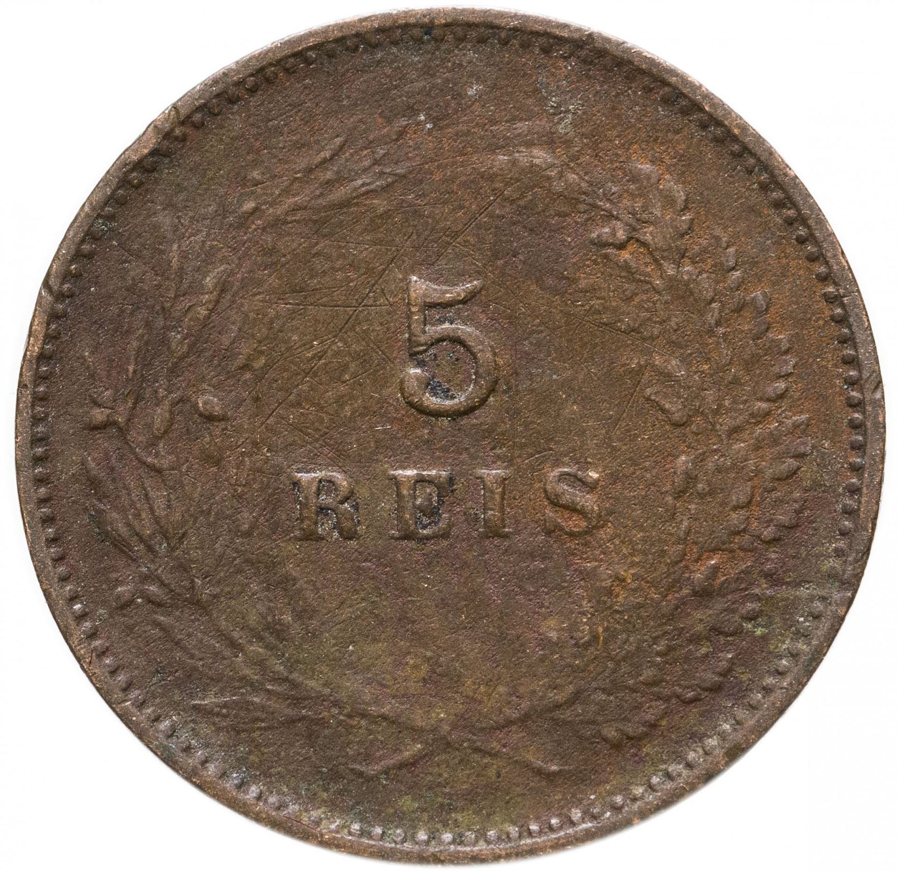 Portugal | 5 Reis Mønt | Charles I | KM:530 | 1890 - 1906