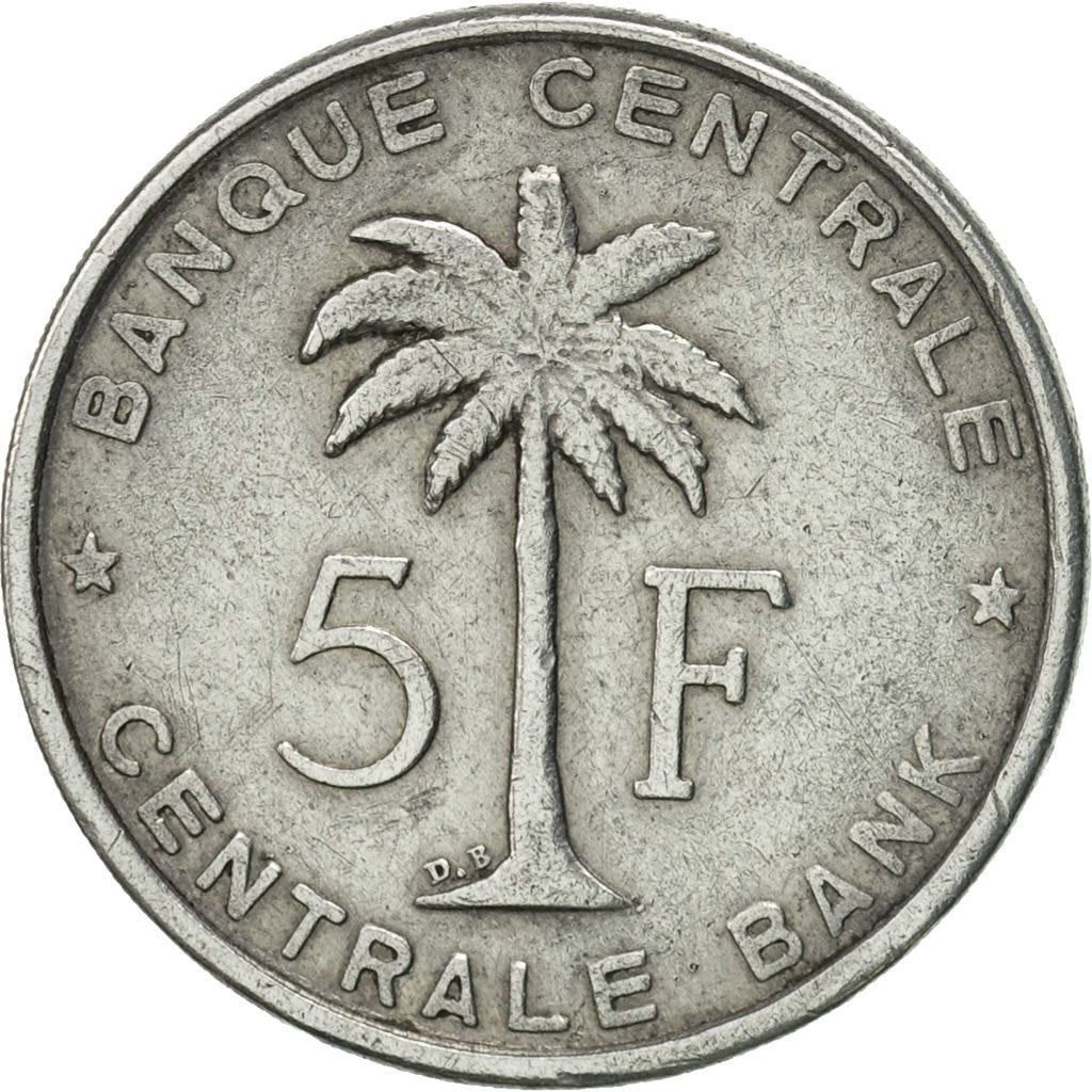 Belgian Congo | 5 Francs Coin | Palm tree | Km:3 | 1956 - 1959