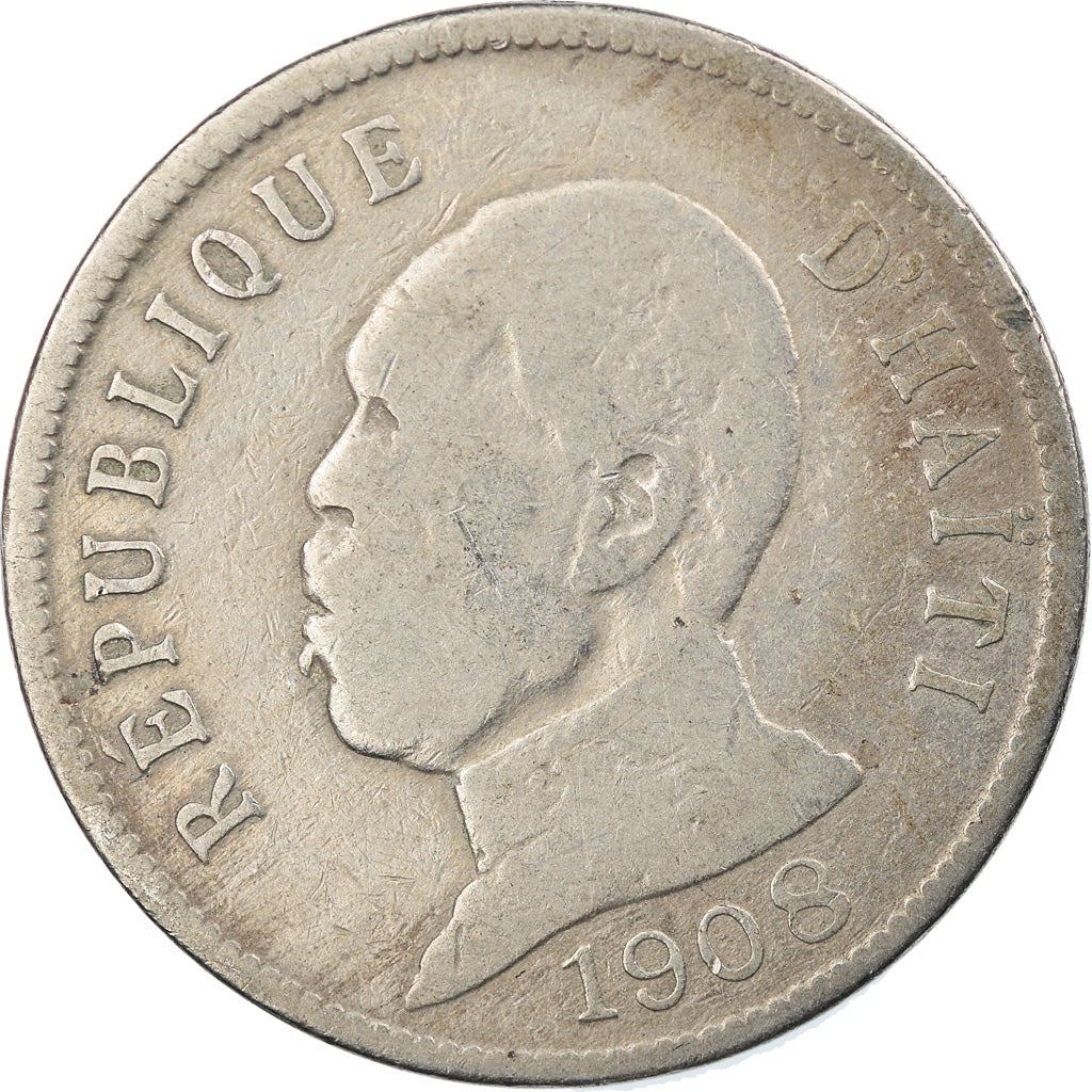 Haiti | 50 Centimes Coin | General Pierre Nord-Alexis | Cannon | Km:56 | 1907 - 1908