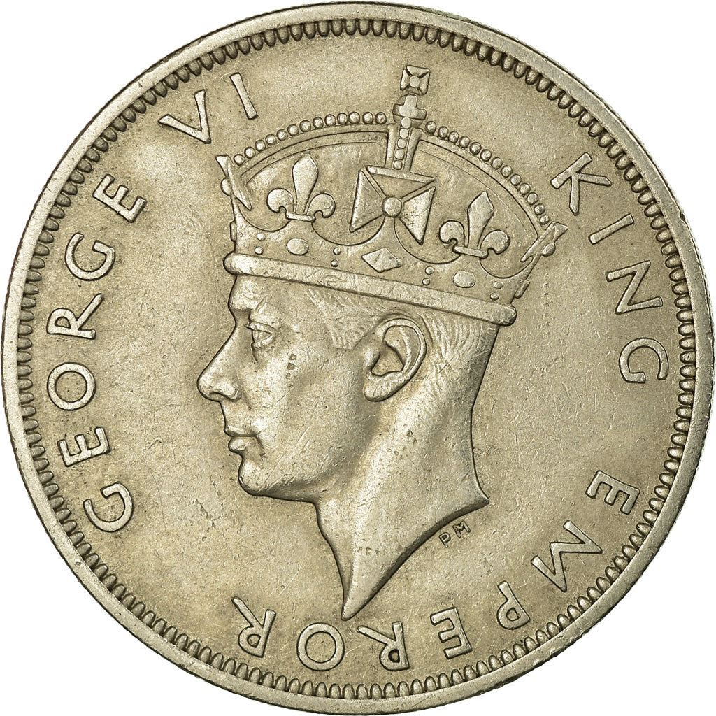 Southern Rhodesia | 1/2 Crown Coin | George VI | Shield | Crown | Pickaxe | Km:15B | 1947