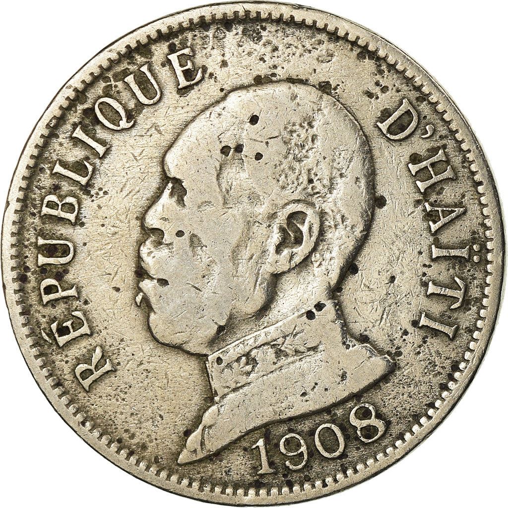 Haiti | 50 Centimes Coin | General Pierre Nord-Alexis | Cannon | Km:56 | 1907 - 1908
