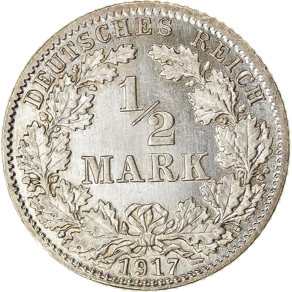 German Empire 1/2 Mark Coin | Deutsches Reich | Wilhelm II | Type 2 | KM17 | 1905 - 1919
