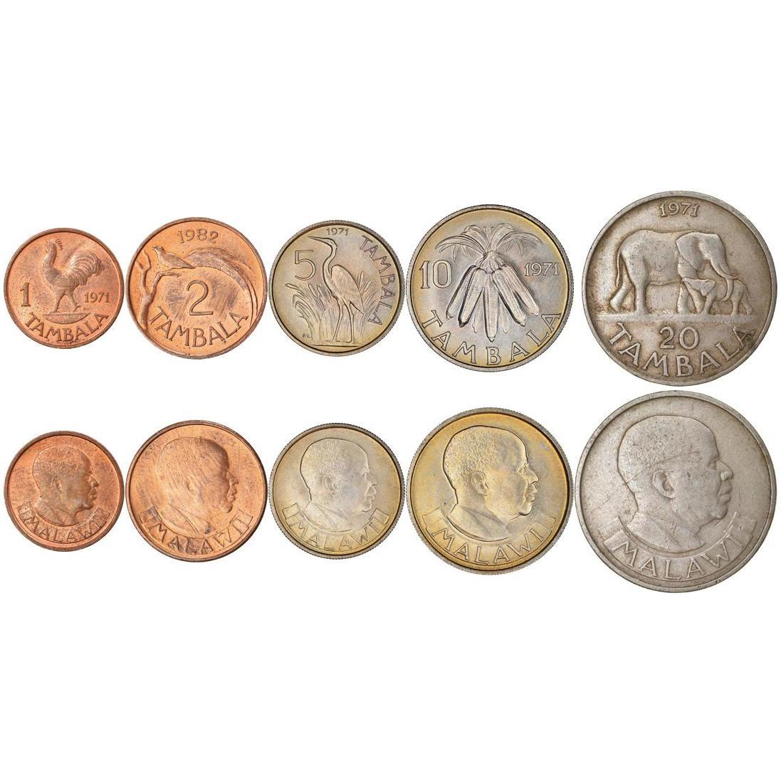 Malawi | 5 Coin Set | 1 2 5 10 20 Tambala | 1971 - 1989
