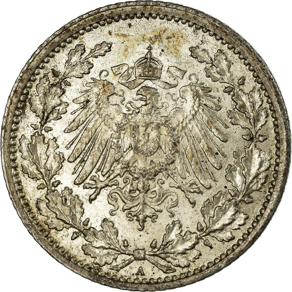 German Empire 1/2 Mark Coin | Deutsches Reich | Wilhelm II | Type 2 | KM17 | 1905 - 1919
