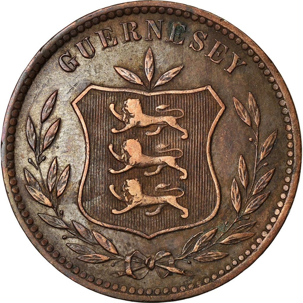 Guernsey 8 Doubles Coin | KM7 | 1864 - 1911