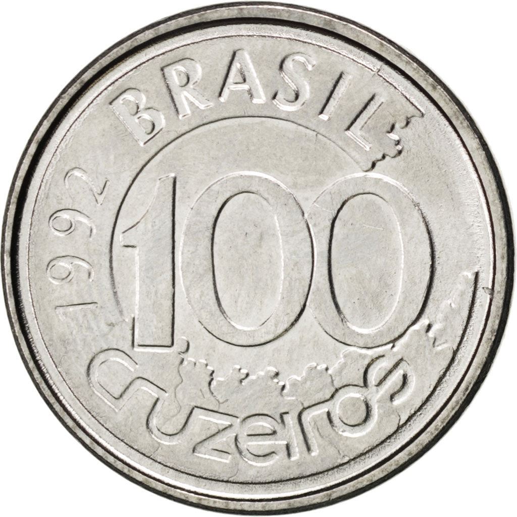 Pièce de 100 Cruzeiros du Brésil KM623 1992 - 1993