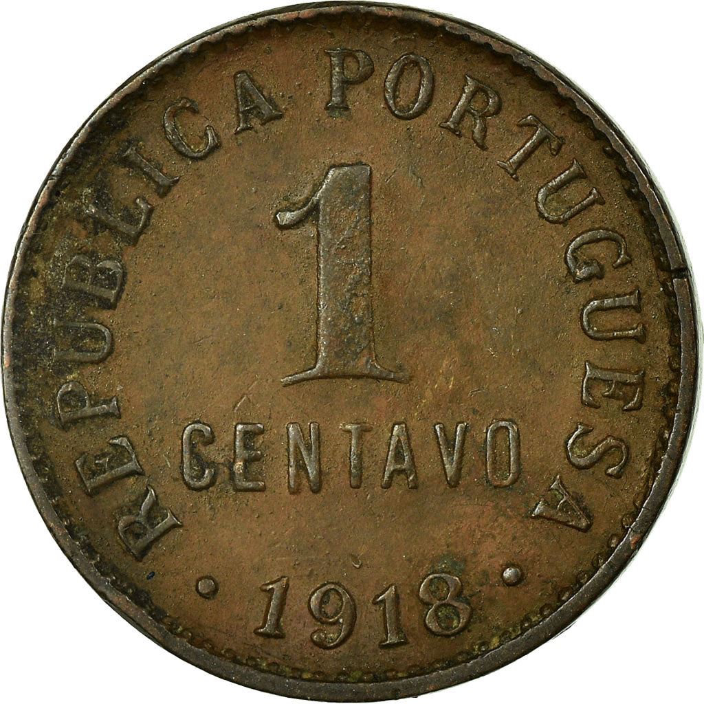 Portugal | Moneda de 1 centavo | Bronce | Escudo de armas | Esfera armilar | Km:565 | 1917 - 1922