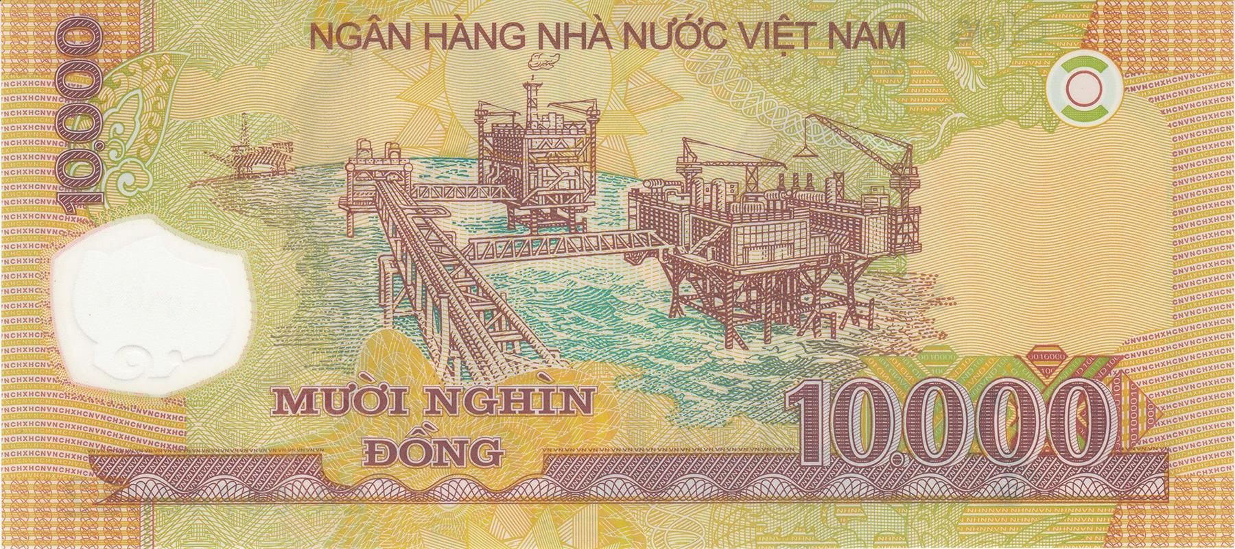 Vietnam | 10 000 Dong Banknote | 2006 - 2025 | Ho Chi Minh | Offshore Oil Rig Platform
