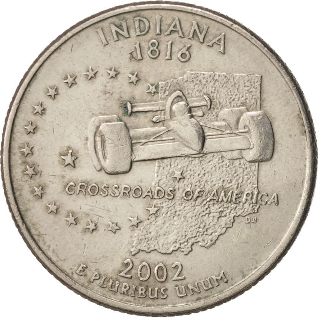 United States | 1/4 Dollar Coin | Indiana | Km:334 | 2002