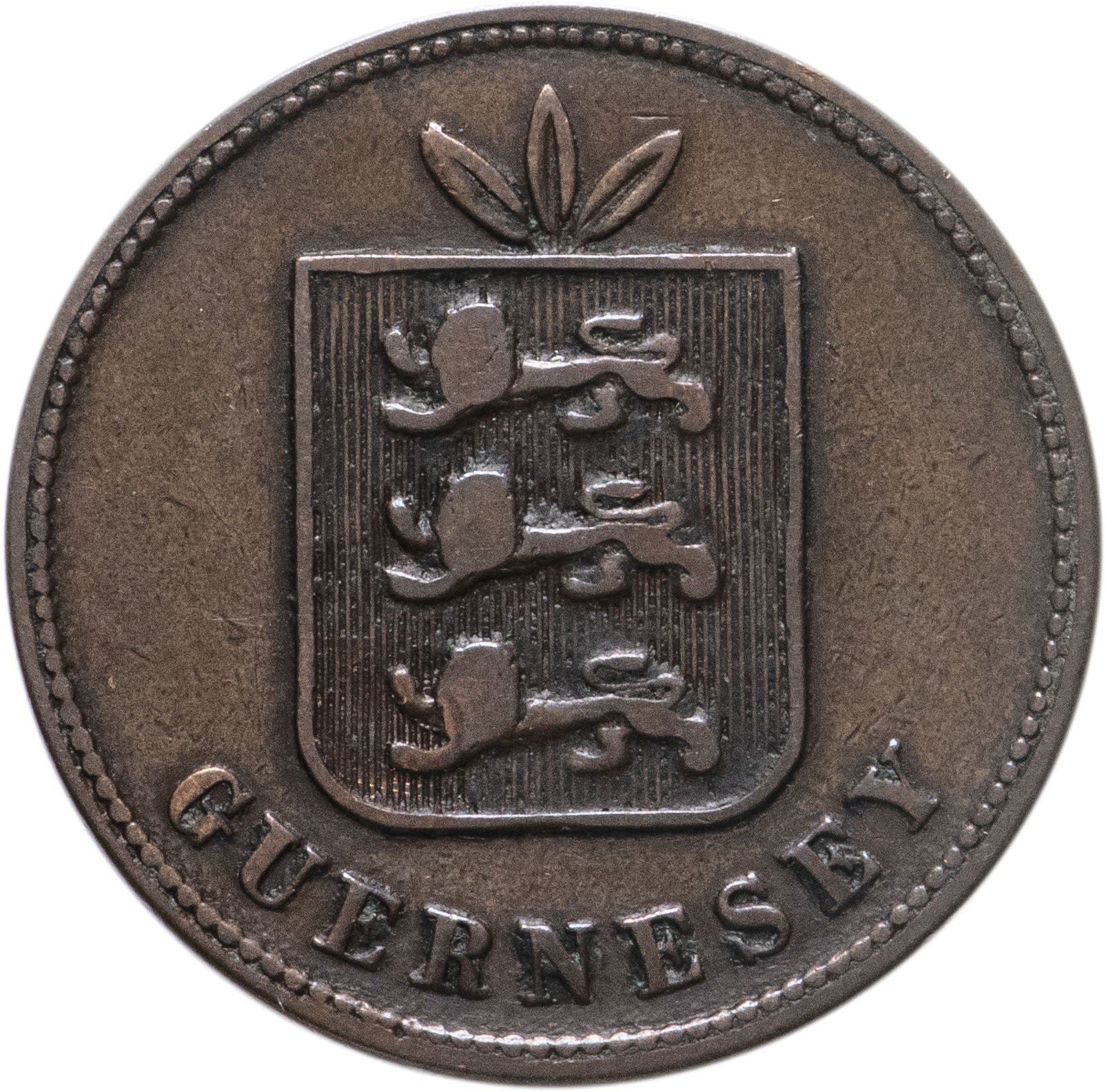 Guernsey 4 Doubles Coin | Guernsey Arms | KM5 | 1864 - 1911