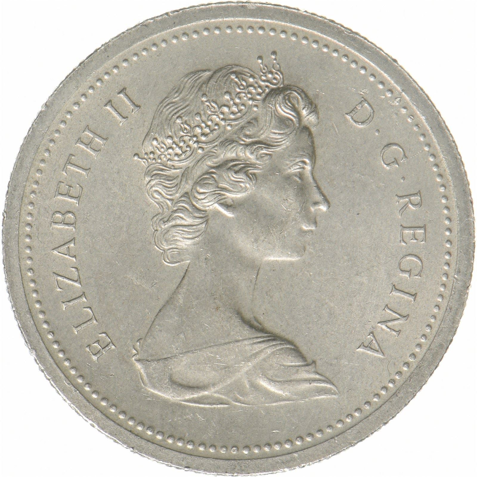 Canada | 1-dollars mønt | Nikkel | 2. portræt; randperler | KM:117 | 1977