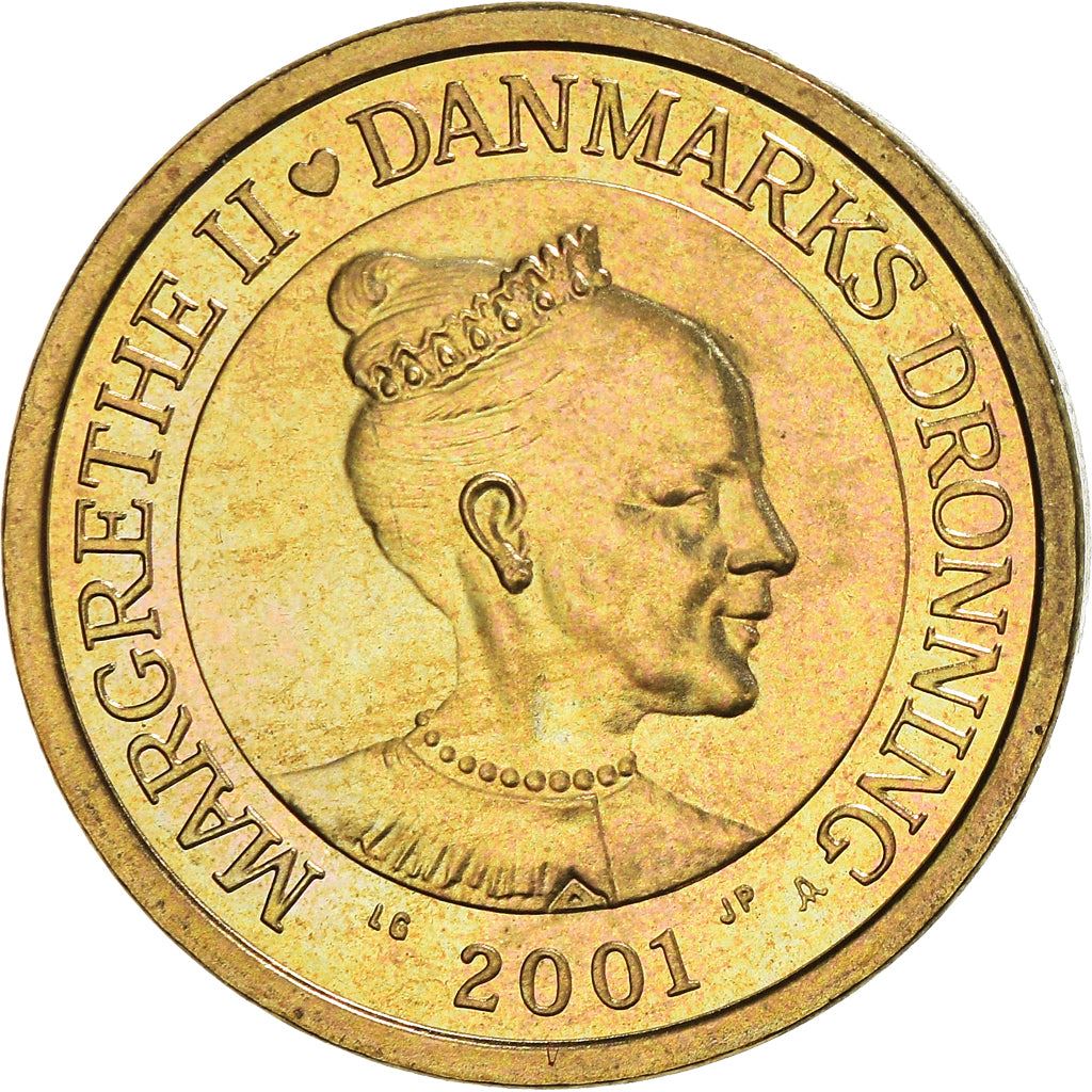 Denmark | 10 Kroner Coin | Margrethe II | Km:887 | 2001 - 2002
