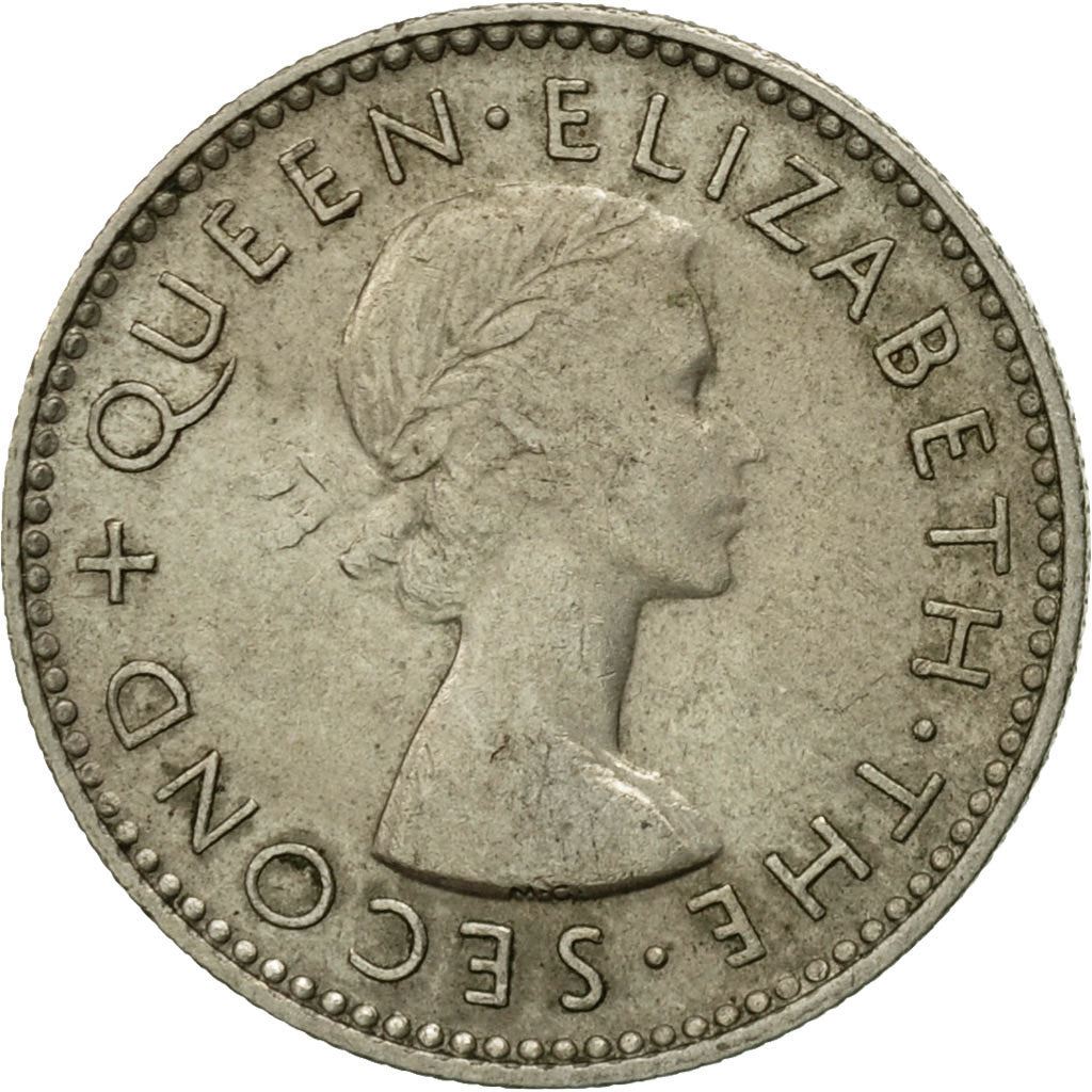 New Zealander 6 Pence Coin | Queen Elizabeth II | Huia Bird | KM26 | 1953 - 1965