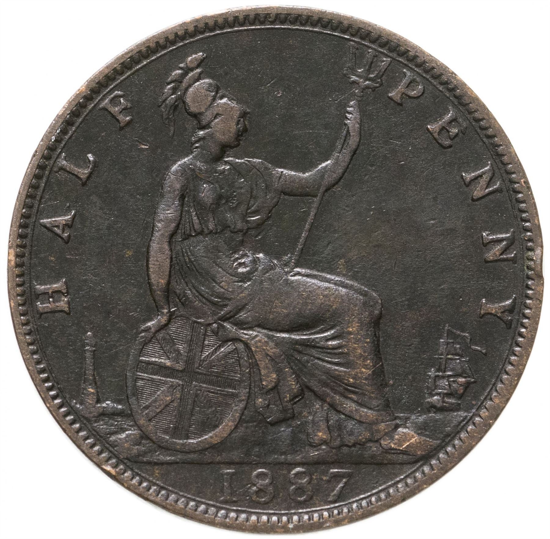 United Kingdom | 1/2 Penny Coin | Victoria | KM:754 | 1874 - 1894