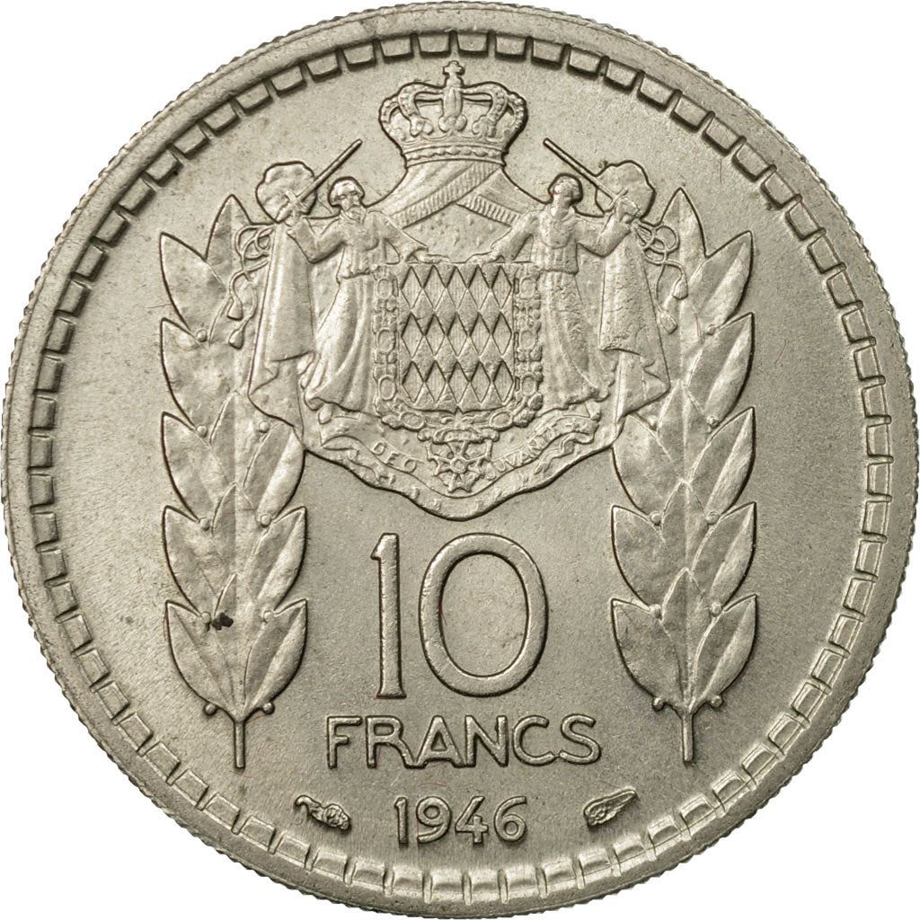 Monaco | 10 Francs Coin | Louis II | Km:123 | 1946