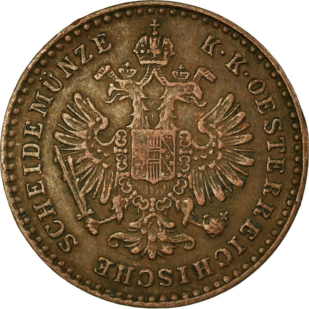 Austrian Empire | 5/10 Kreuzer Coin | Oak Wreath | Imperial Eagle | Km:2182 | 1858 - 1866