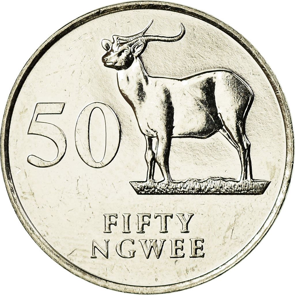 Zambia | 50 Ngwee Coin | Kafue Lechwe | Km:30 | 1992