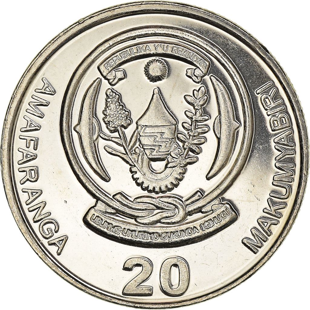 Rwanda | 20 Amafaranga Coin | Tea Plants | Km:25 | 2003