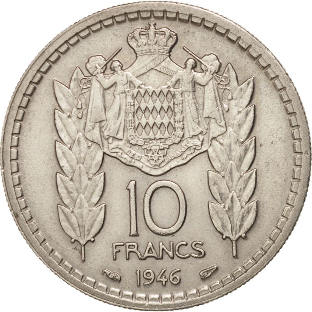 Monaco | 10 Francs Coin | Louis II | Km:123 | 1946