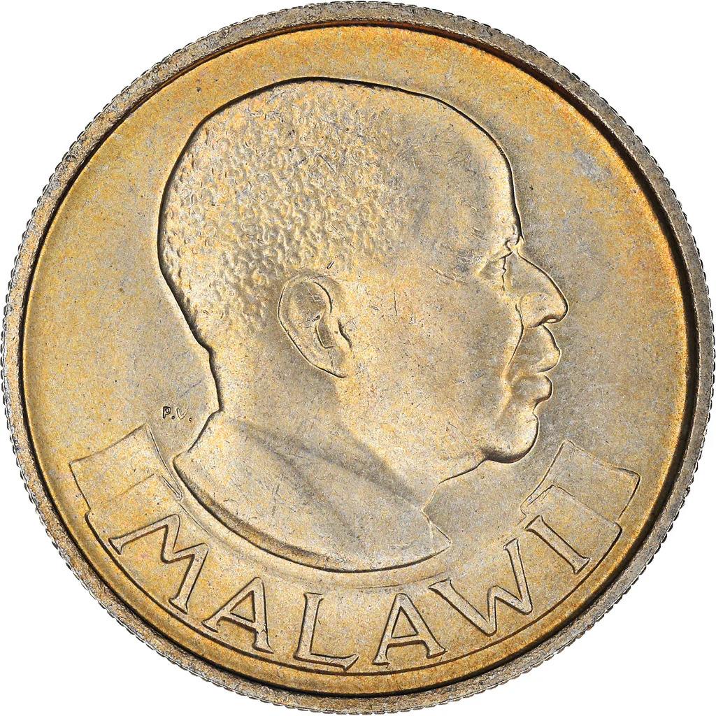 Malawi 10 Tambala Coin | Hastings Banda | Corn | KM10 | 1971 - 1989