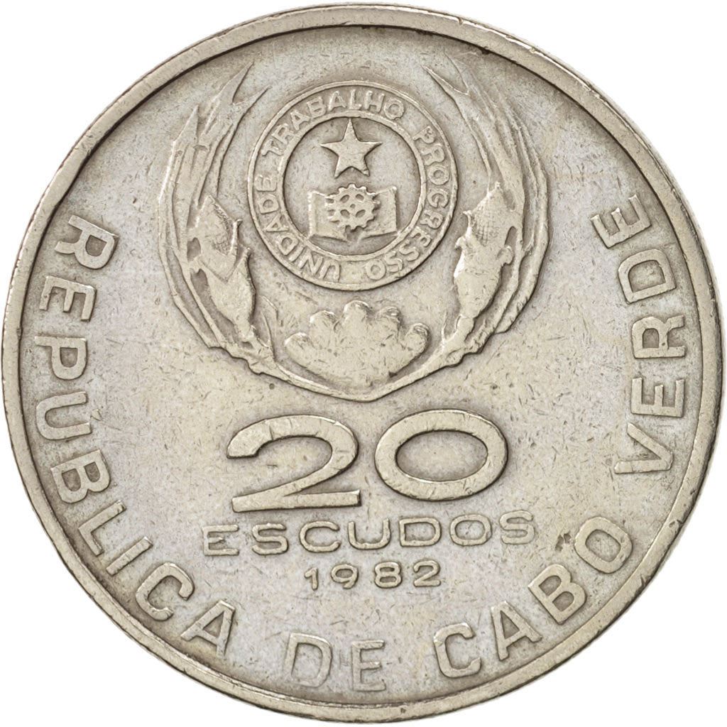 Cape Verde | 20 Escudos Coin | Domingos Ramos | KM20 | 1977 - 1982