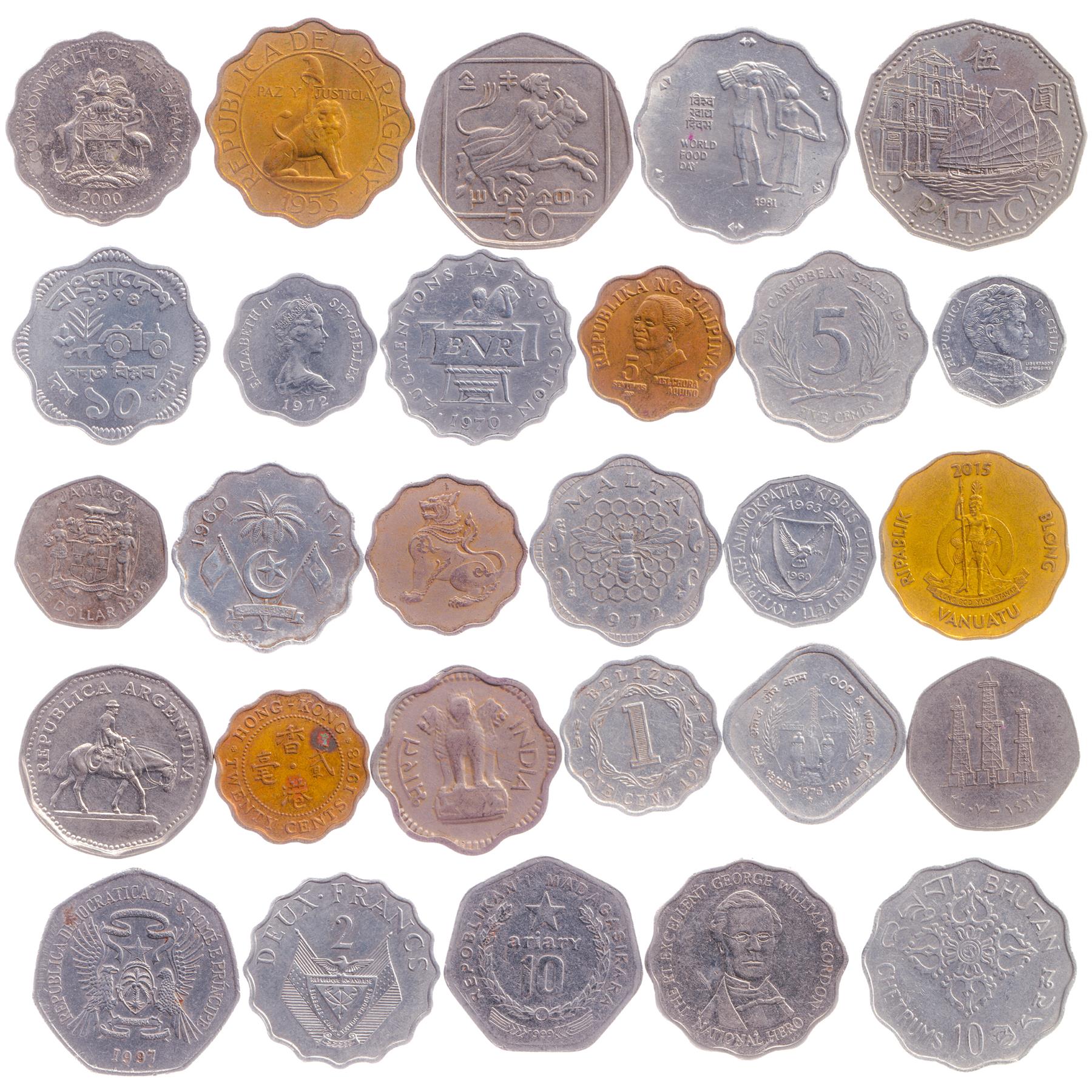 Coins Unusual Shapes Mixed Forms Square Heptagon Heptagons Nonagons Dodecagons Scalloped Edges