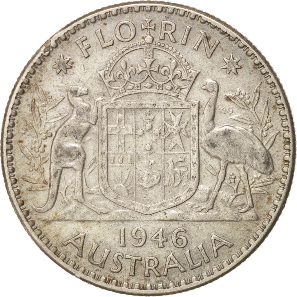 Australia | 1 Florin Coin | George VI | Km:40A | 1946 - 1947