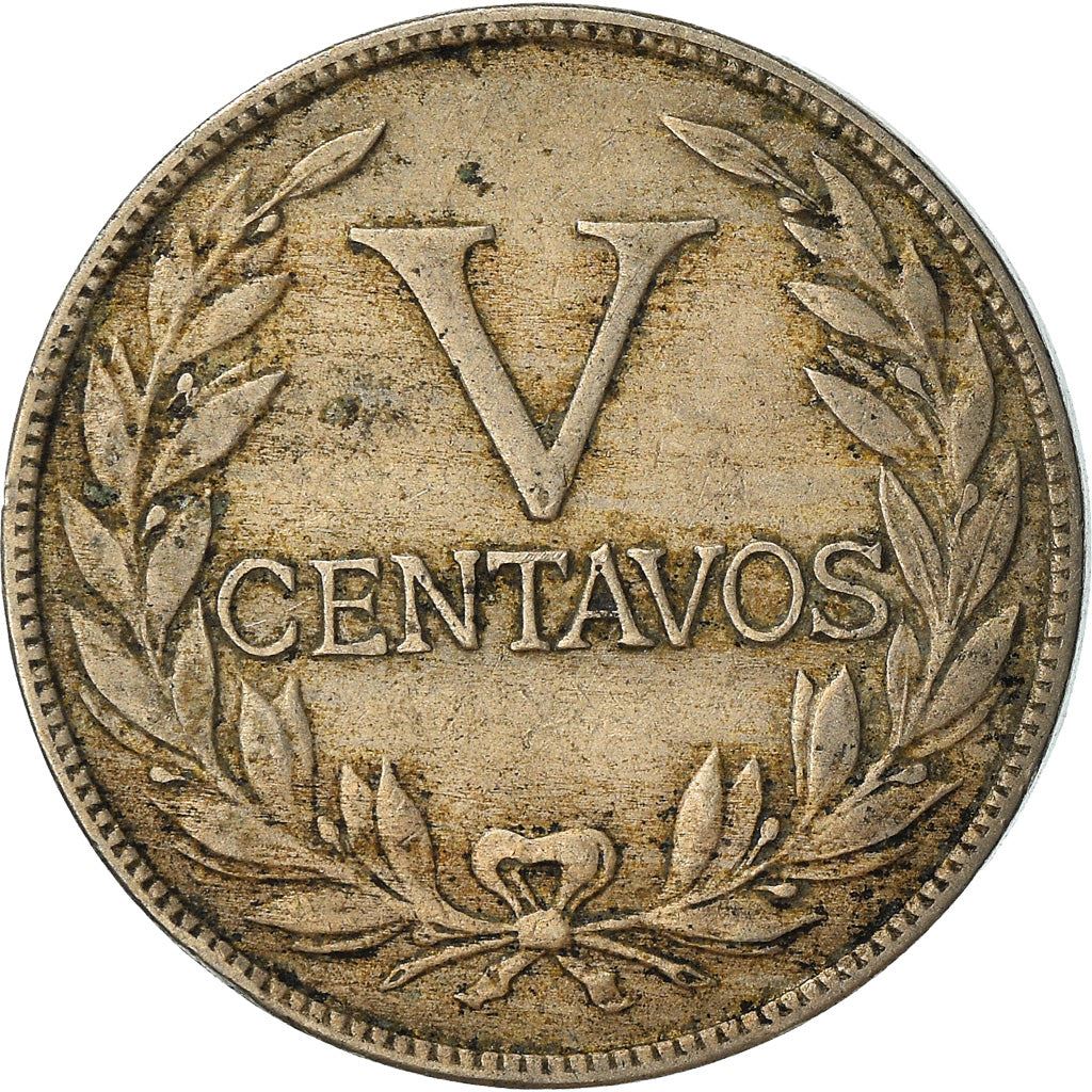Colombia 5 Centavos Coin | Liberty | Wreath Coin | 1918 - 1950