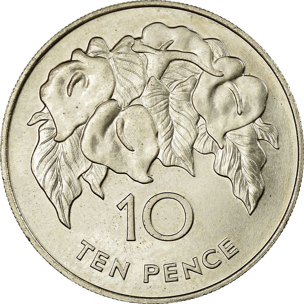 Saint Helena and Ascension | 10 Pence Coin | Elizabeth II | Arum Lily | Km:4 | 1984