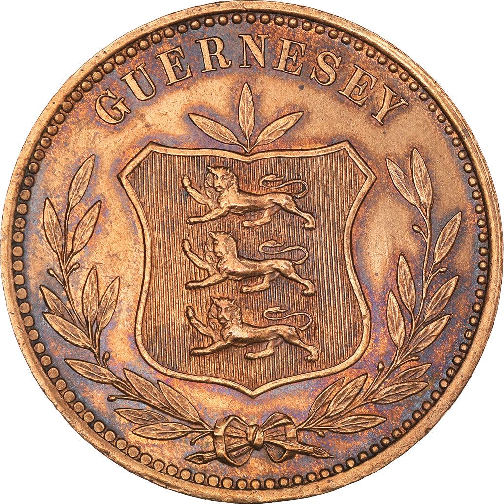 Guernsey 8 Doubles Coin | KM7 | 1864 - 1911