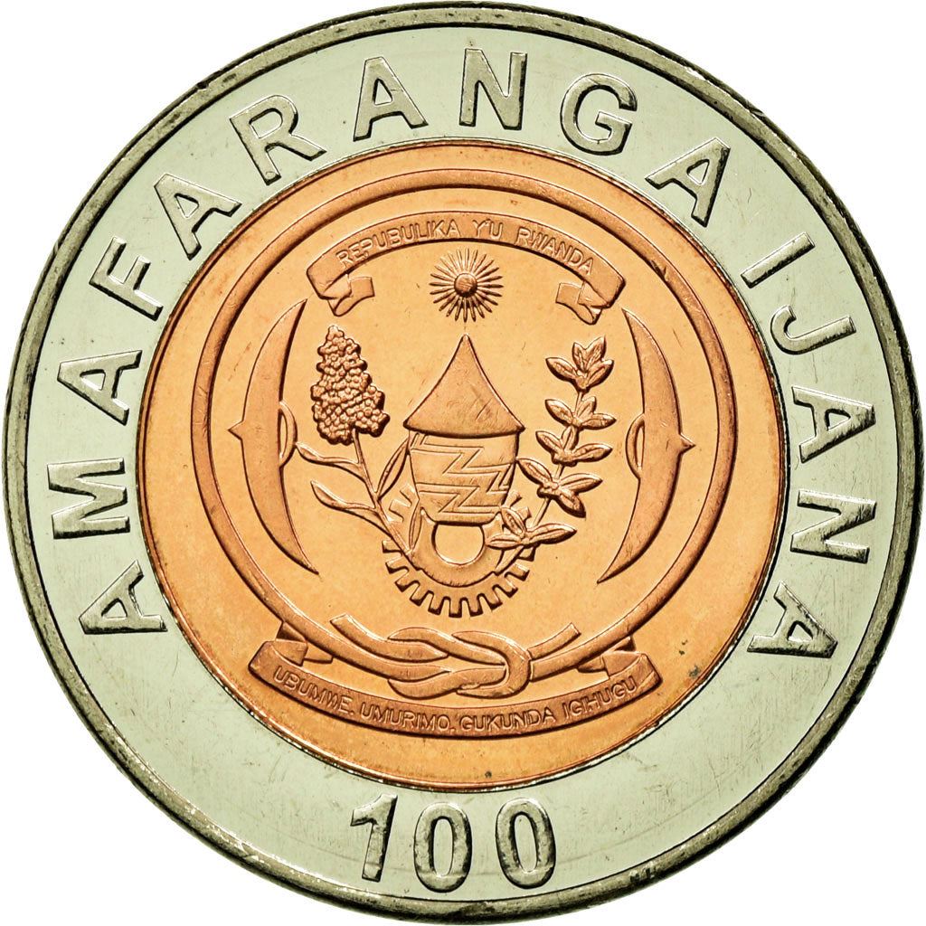 Rwanda | 100 Amafaranga Coin | Sorghum | Coffee Plant | Basket | Km:32 | 2007