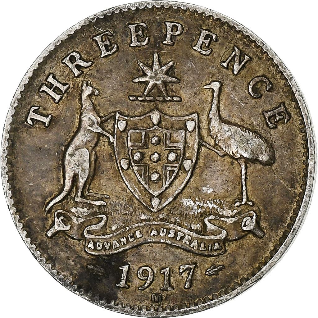 Australia | 3 Pence Coin | George V | Km:24 | 1911 - 1936