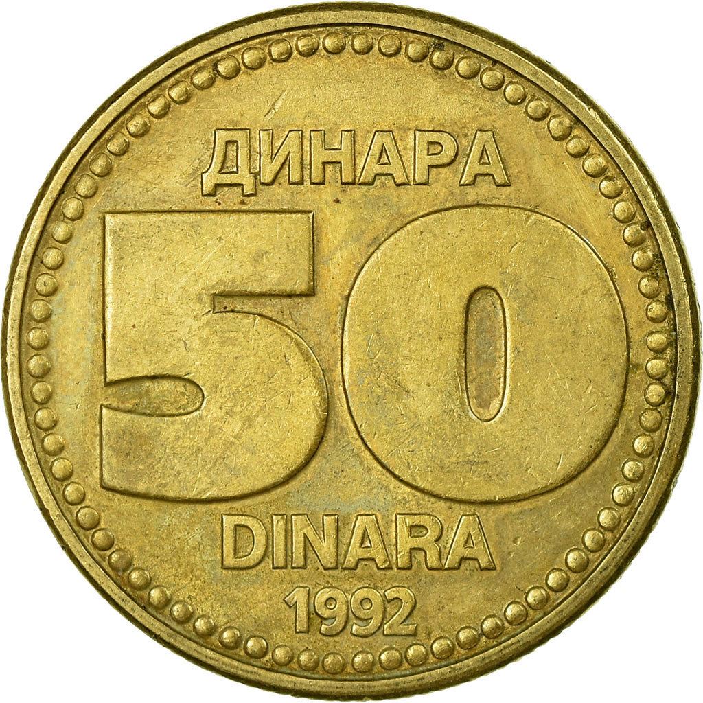 Yugoslavia | 50 Dinara Coin | Nickel Brass | Km:153 | 1992