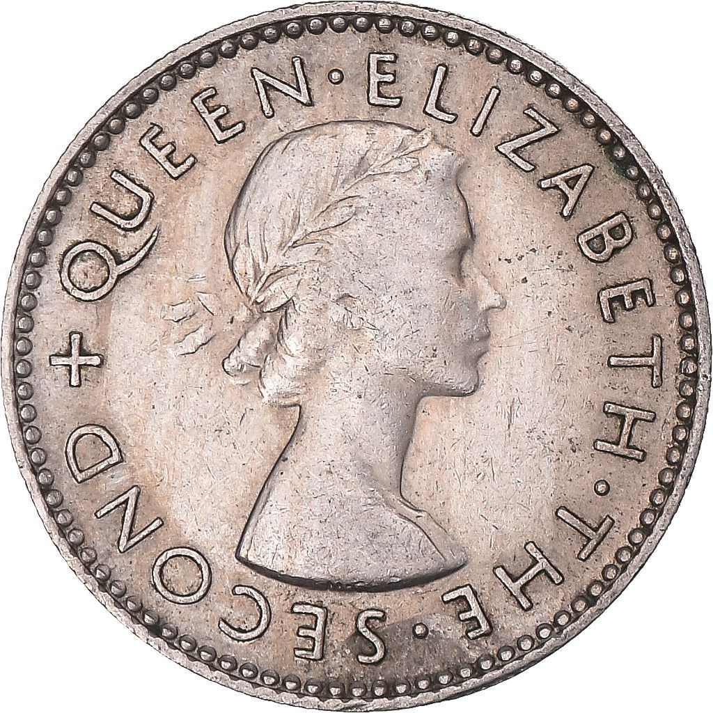 New Zealander 6 Pence Coin | Queen Elizabeth II | Huia Bird | KM26 | 1953 - 1965