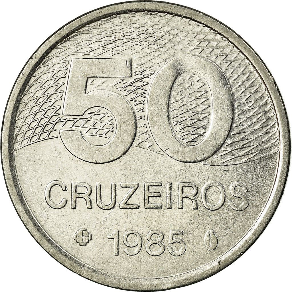 Brazil | 50 Cruzeiros Coin | Map of Brasilia | Km:594 | 1985 - 1986