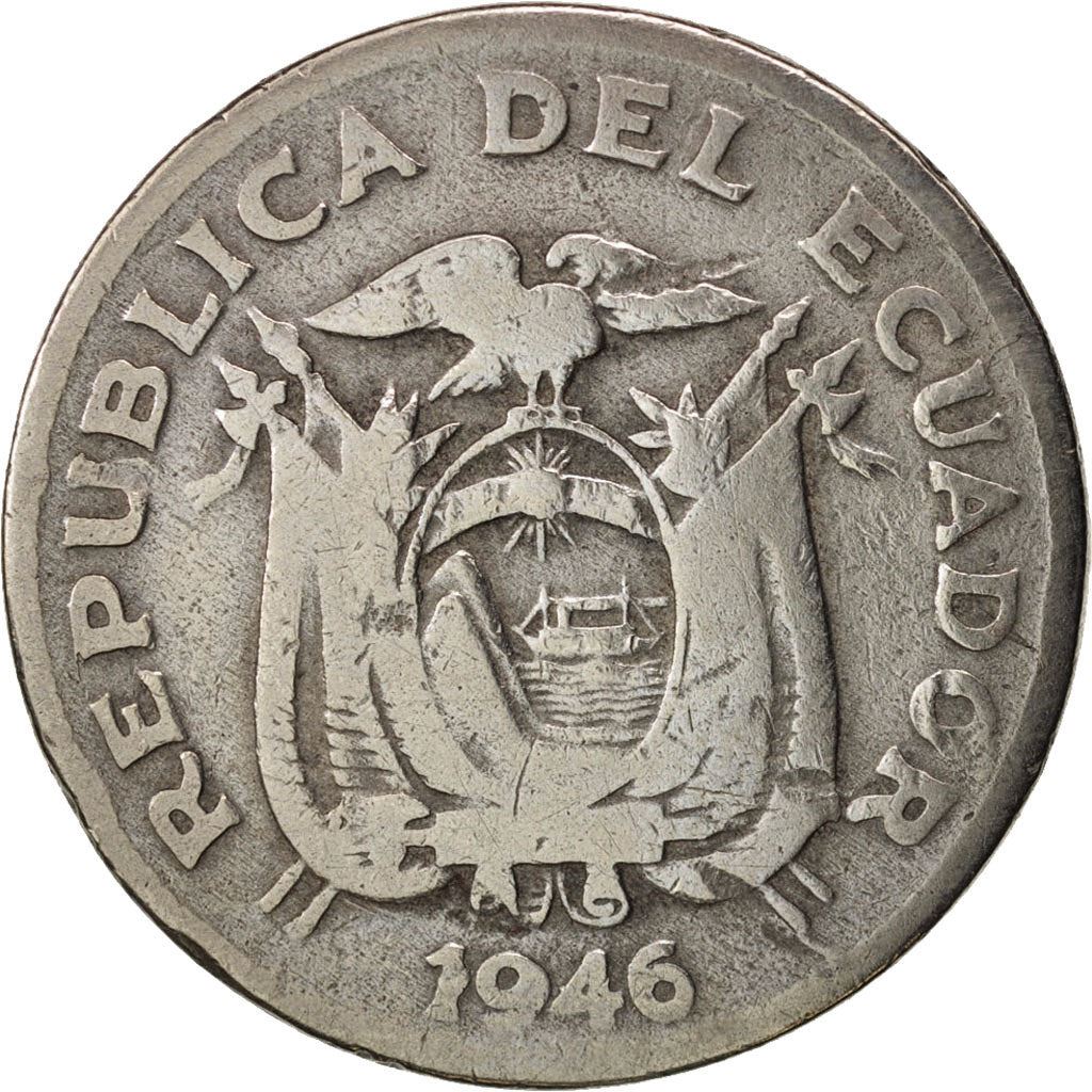 Ecuador | 20 centavos-mønt | Kobbernikkel | Krans | KM:77.1b | 1946