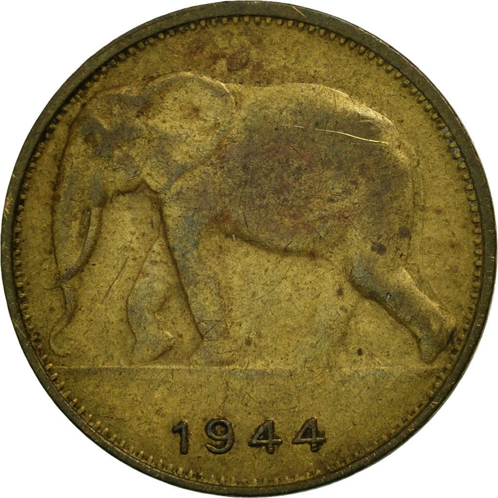 Belgian Congo | 1 Franc Coin | Elephant | Km:26 | 1944 - 1949