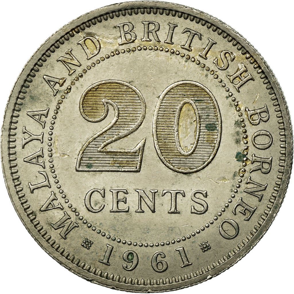 Malaya and British Borneo | 20 Cents Coin | Elizabeth II | Km:3 | 1954 - 1961