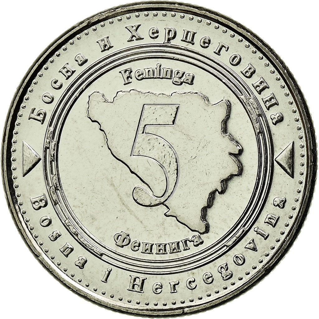 Bosnia and Herzegovina | 5 Feninga Coin | Map of Bosnia | Km:121 | 2005 - 2025