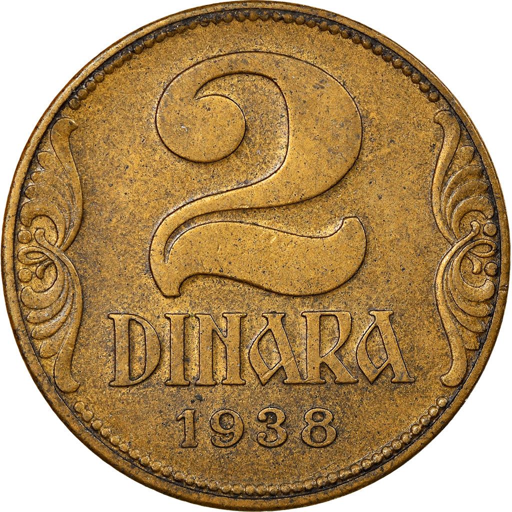 Yugoslavia | 2 Dinara Coin | Large Crown | Km:20 | 1938