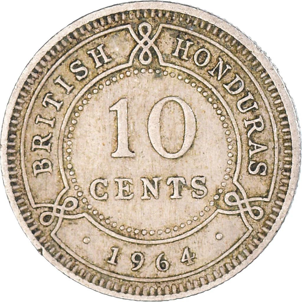 Belizean 10 Cents Coin | Queen Elizabeth II | KM32 | Belize | 1956 - 1970