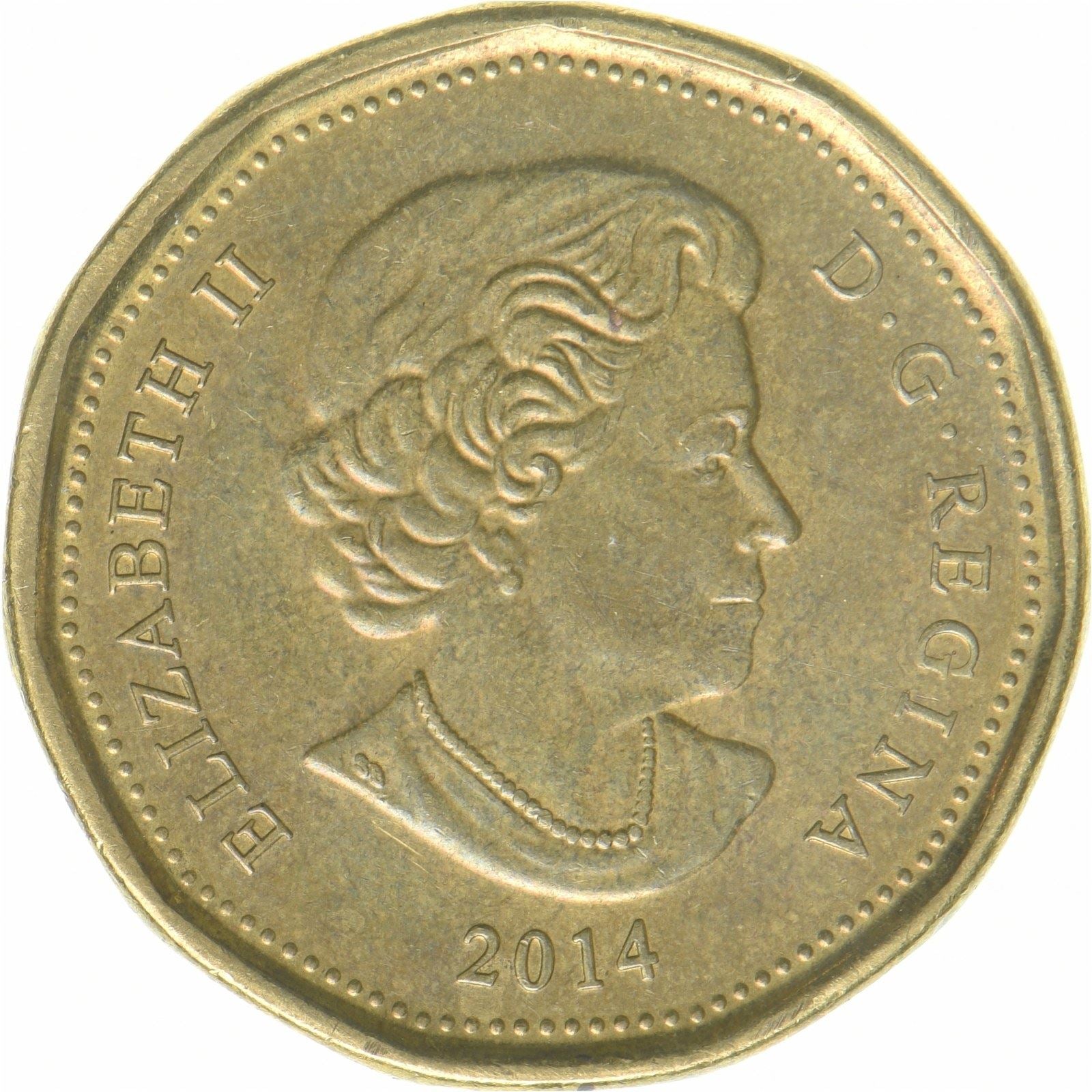 Canada | 1 Dollar Coin | Lucky Loonie | Brass plated steel | KM:1256 | 2012-2014