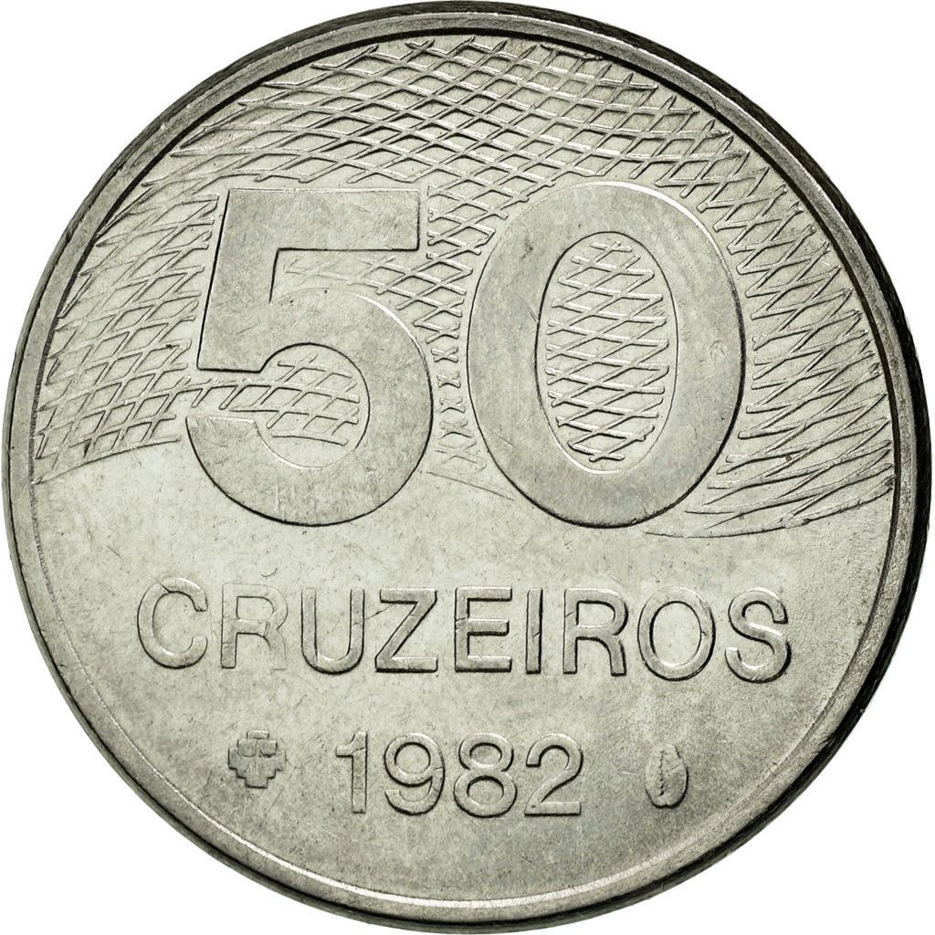 Brazil | 50 Cruzeiros Coin | Map of Brasilia | Km:594 | 1981 - 1984