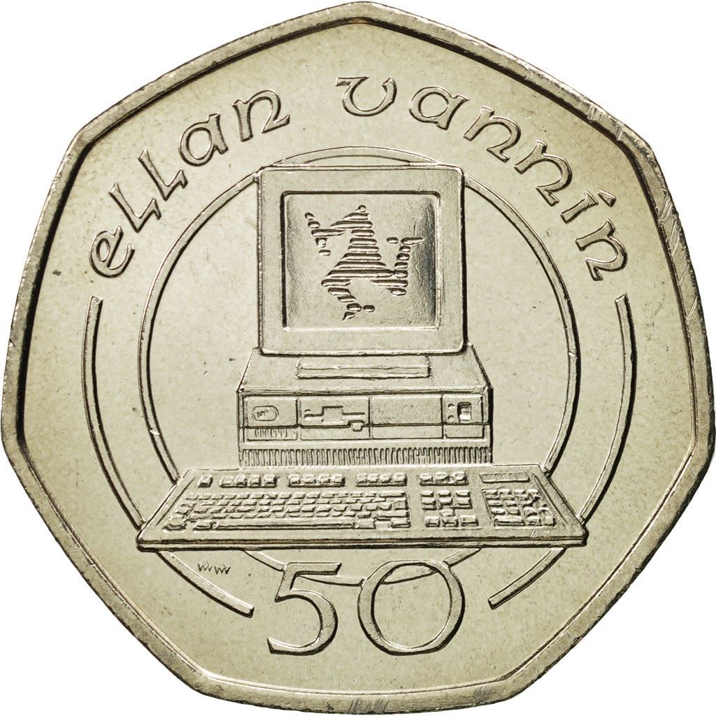 Isola di Man | Moneta da 50 Pence | Tecnologia | Km:212 | 1988 - 1995